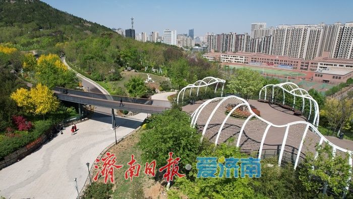 济南茂岭山山体公园绿意盎然，市民乐享绿色生态空间