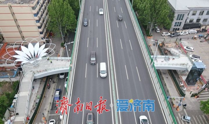 项目强省会｜“玉兰花”装饰造型亮相，二环东路新建过街天桥别具风格