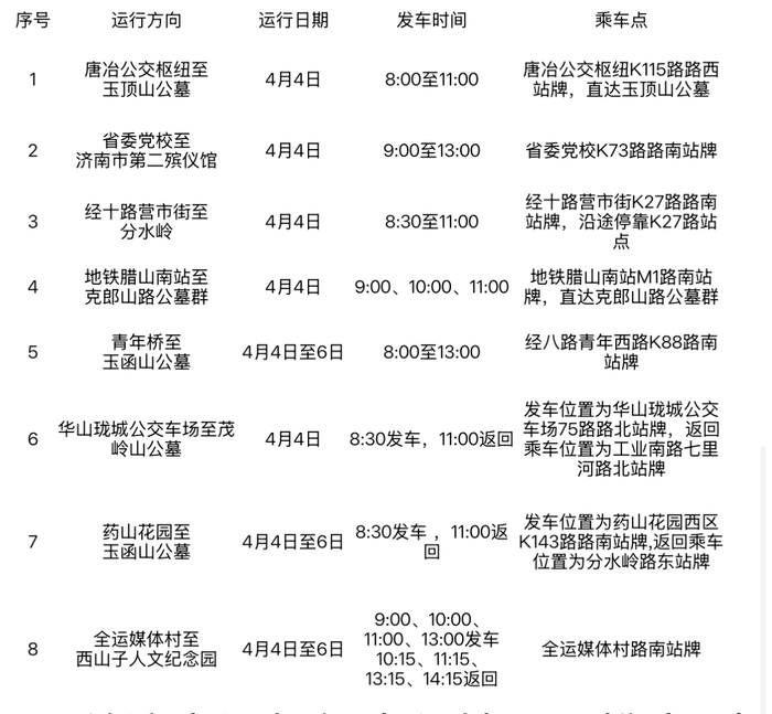 清明祭扫、踏青，这份公交出行服务指南请收好
