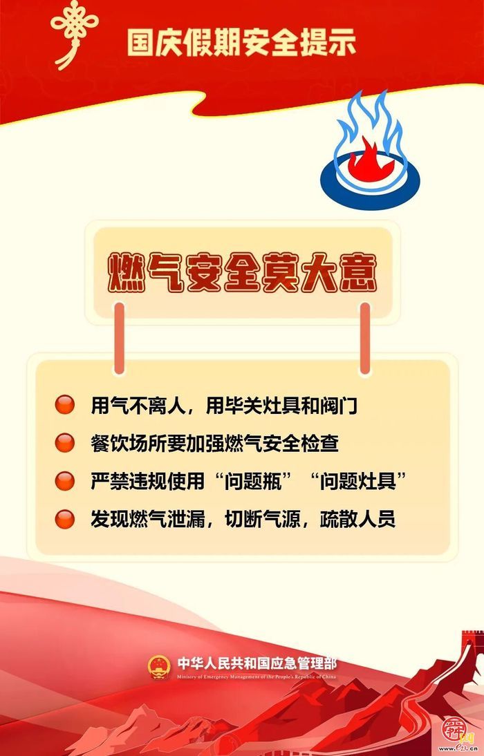 国庆假期安全提示：这些安全风险不容忽视