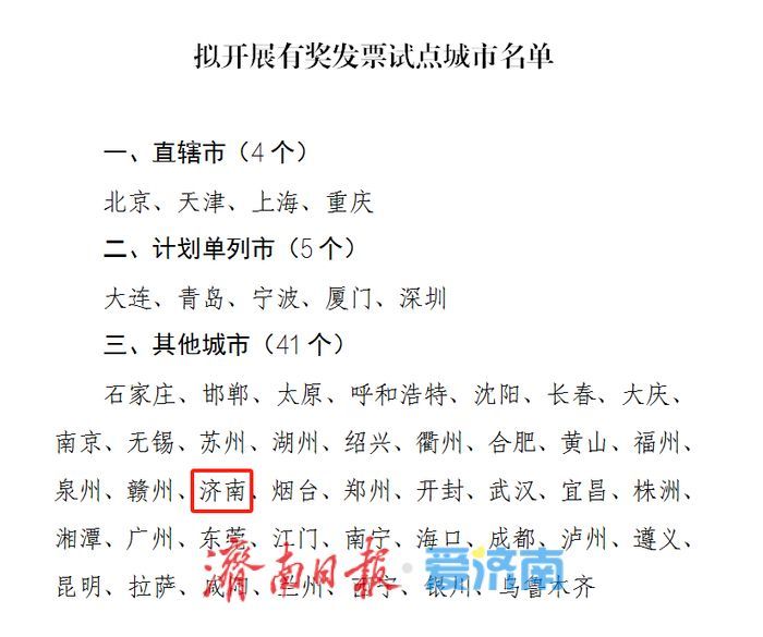 入选试点！在济南消费发票能抽奖，单张最高800元