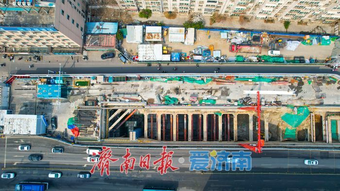 项目强省会｜济南地铁7号线花园路站建设稳步提速 主体施工有序推进