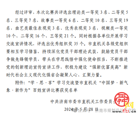 奋斗以青春 规划绘蓝图——市规划院选手在市直机关“中国梦、新气象、新作为”百姓宣讲比赛中获奖