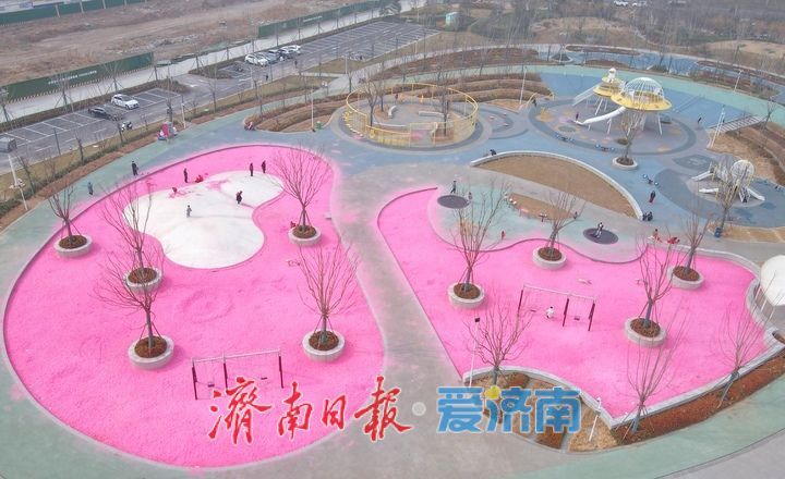 黄河畔新添遛娃踏春好去处 济南丁太鲁绿带公园“吸睛”