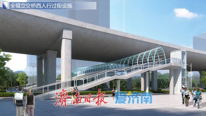 夜间施工，精准到位 全福立交桥西侧人行天桥完成主桥吊装