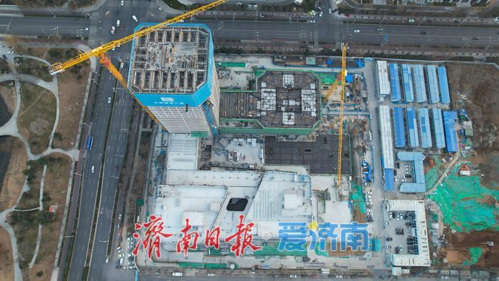 项目强省会｜济南西客站片区中轴线B-3项目：冬日建设“加速度” 楼宇新姿初长成