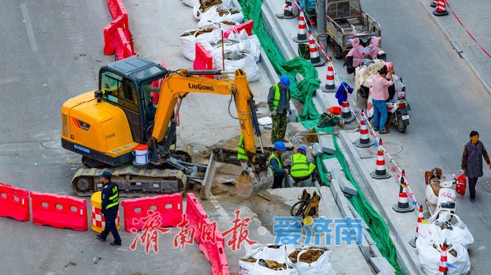 助力商圈复苏 济南经一路西市场段改造进入冲刺期