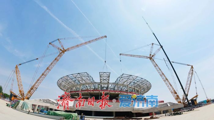项目强省会｜济南黄河体育中心体育馆钢屋盖成功“牵手”