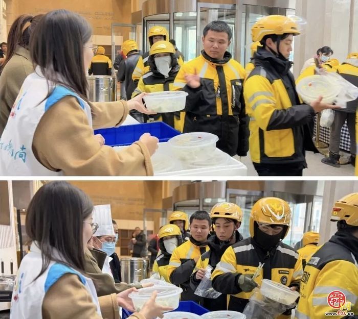 舜井社区：小哥食堂迎冬至，“两新”组织递暖情