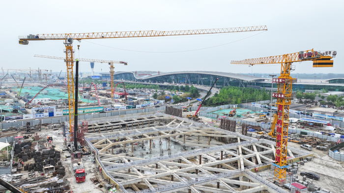 济南遥墙机场综合交通枢纽地铁部分土建工程主体结构施工完成