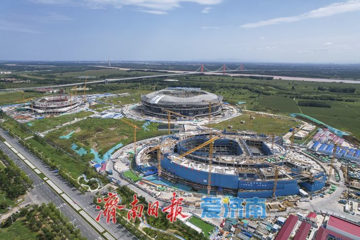 济南黄河体育中心“一场两馆”雏形已现，黄河北岸新地标加速崛起