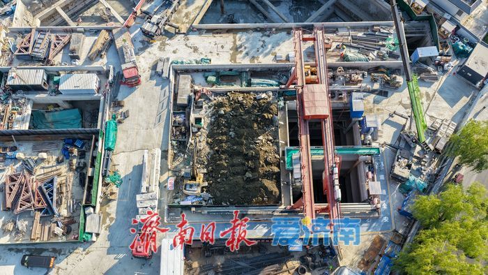 攻坚泉城腹地！济南轨道交通6号线老东门站建设稳步推进