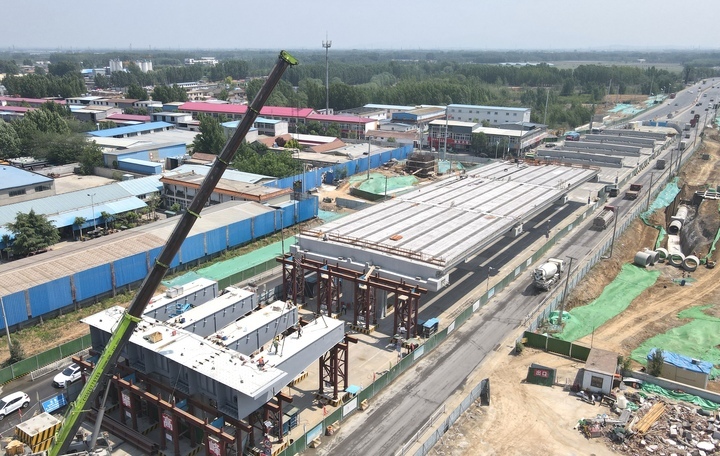 济南市工业北路快速路东延工程 墩柱施工完成