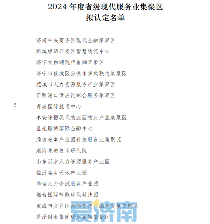 2024年度山东省现代服务业集聚区名单公示，济南中央商务区现代金融集聚区入选！