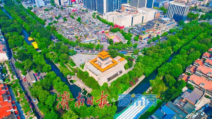 济南护城河水位显著上涨，迎来一年最佳观赏期