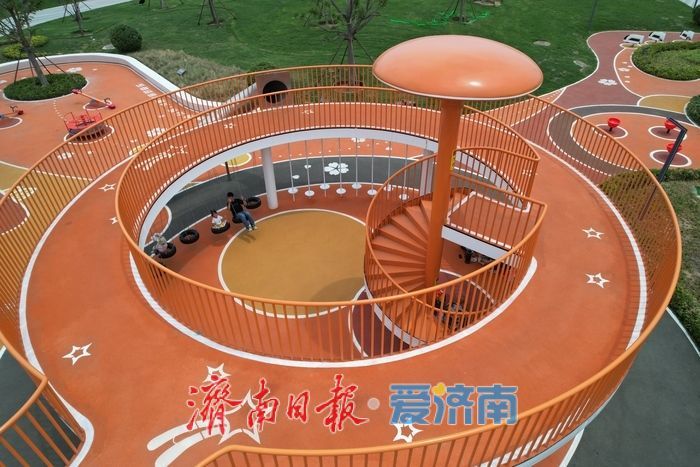 济南东站片区新添亲子乐园，白泉景观廊道儿童无动力乐园正式开放