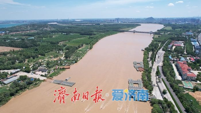 黄河济南段迎来近期最大流量