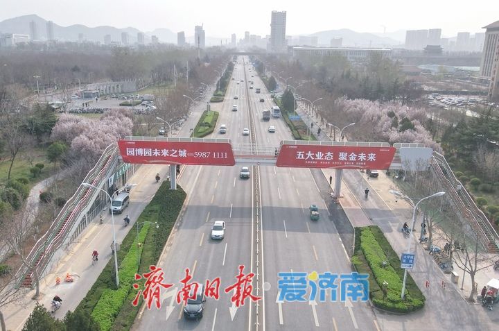 长清首座人行过街天桥投用