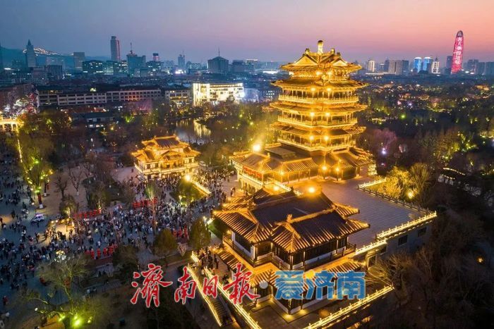 超然楼17:50亮灯 “一湖一环”灯光亮化时间调整