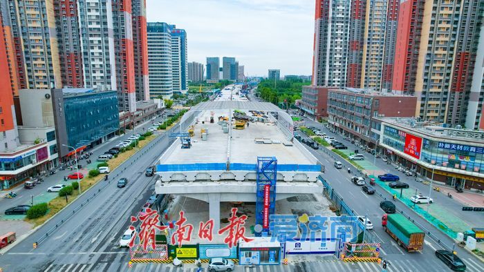 凤凰黄河大桥南延工程降噪拱廊加紧安装 济南东部南北大通道加速成型