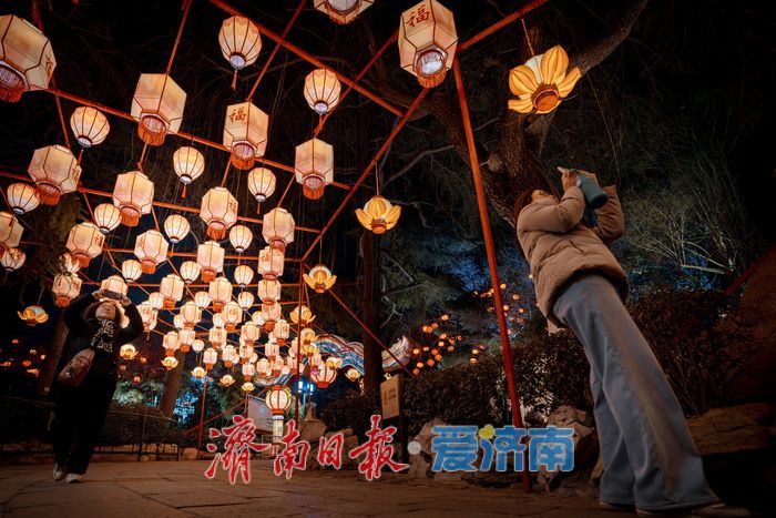 先睹为快！济南第45届天下第一泉迎春花灯会试亮灯