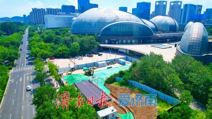 项目强省会｜济南轨道交通6号线文化中心站出入口初具规模