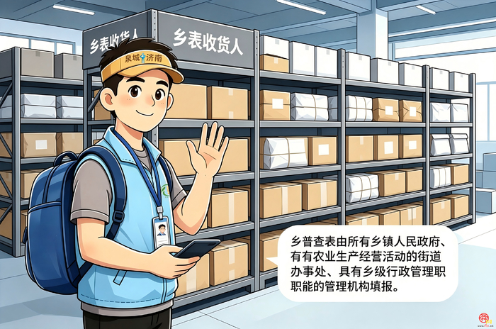 漫画《“济小普”话“四农普”》第3期：来收“包裹”啦，普查“五张表”一目了然！