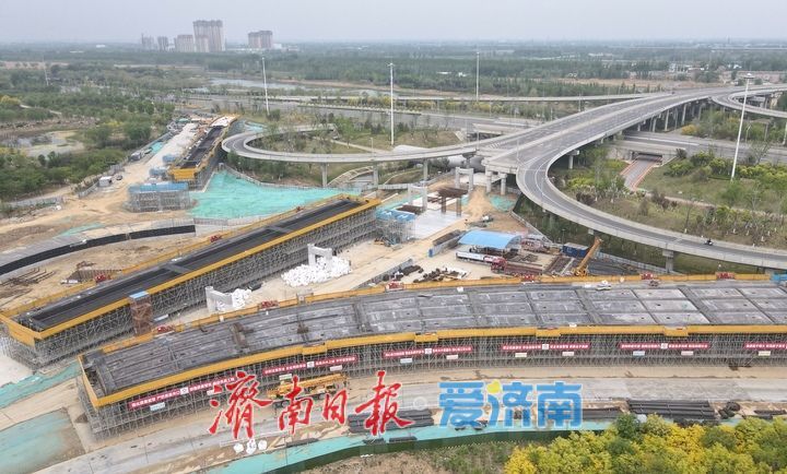 济南黄岗路穿黄隧道黄河北岸连接线建设稳步推进