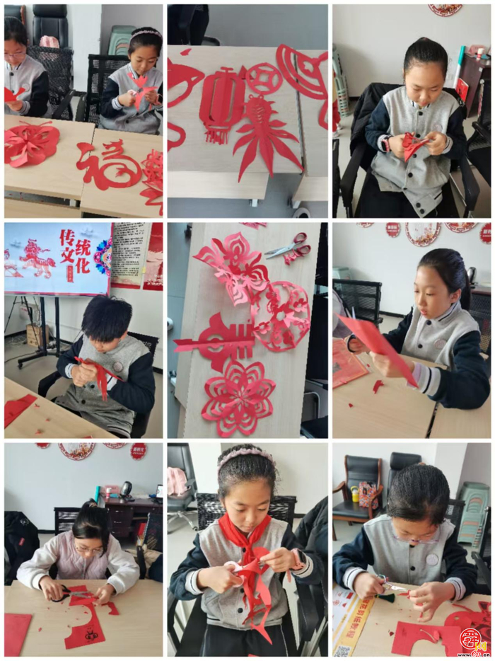 济南高新区雅居园小学举办寻年味之趣味剪纸活动