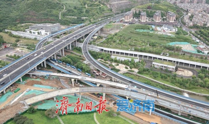 项目强省会｜济南龙鼎立交枢纽改造项目两条新建匝道显现雏形