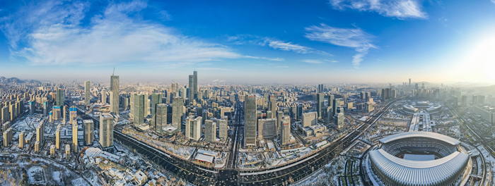 雪后济南开启“高清模式”！东部城区蓝天白雪颜值拉满