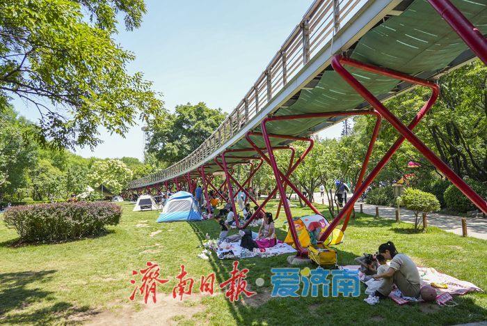 一年四季 泉在济南丨泉城公园迎露营热潮，市民乐享城市“慢时光”