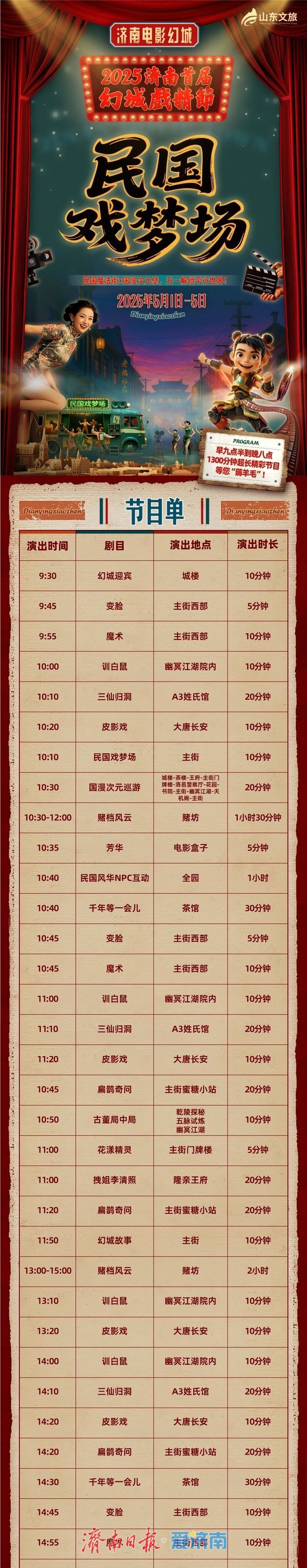 一张票看百场演出！济南电影幻城五一假期献国潮文化盛宴