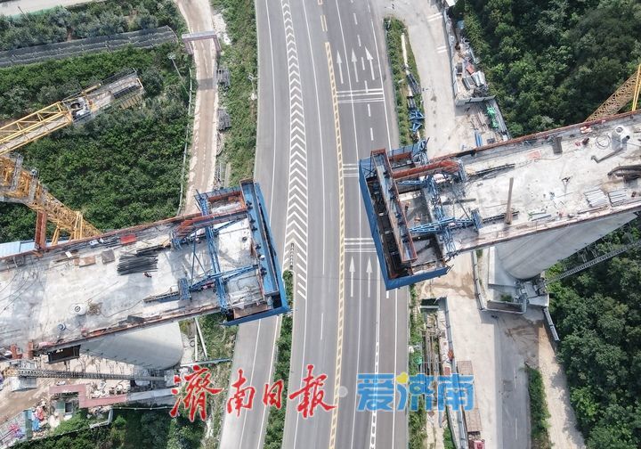 项目强省会｜济枣高铁南部山区317省道高架段连续梁冲刺“合龙”