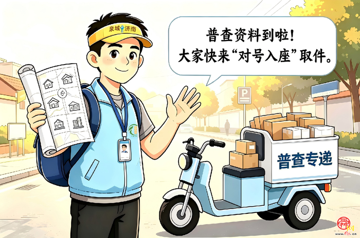 漫画《“济小普”话“四农普”》第3期：来收“包裹”啦，普查“五张表”一目了然！