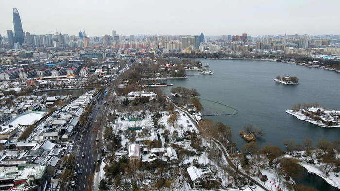雪后初霁的“济南府”古韵画境，诗意满满！