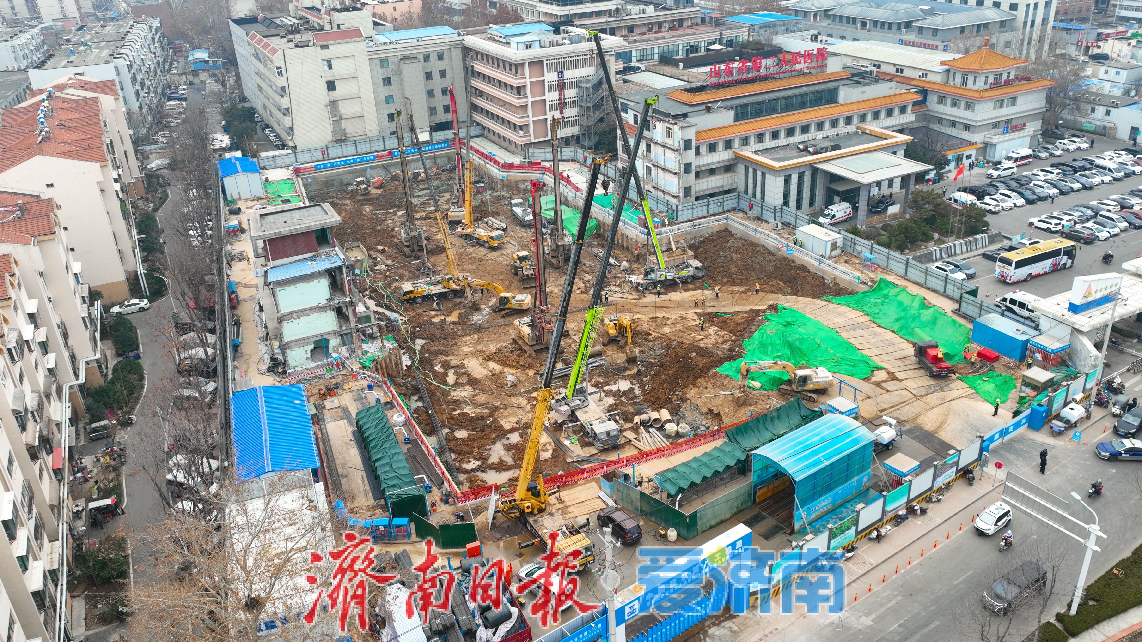 塔吊林立，桩基深入！山东省第二人民医院新楼建设进展顺利