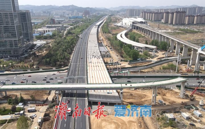 项目强省会｜济南邢村立交新建西侧桥体成功上跨经十路