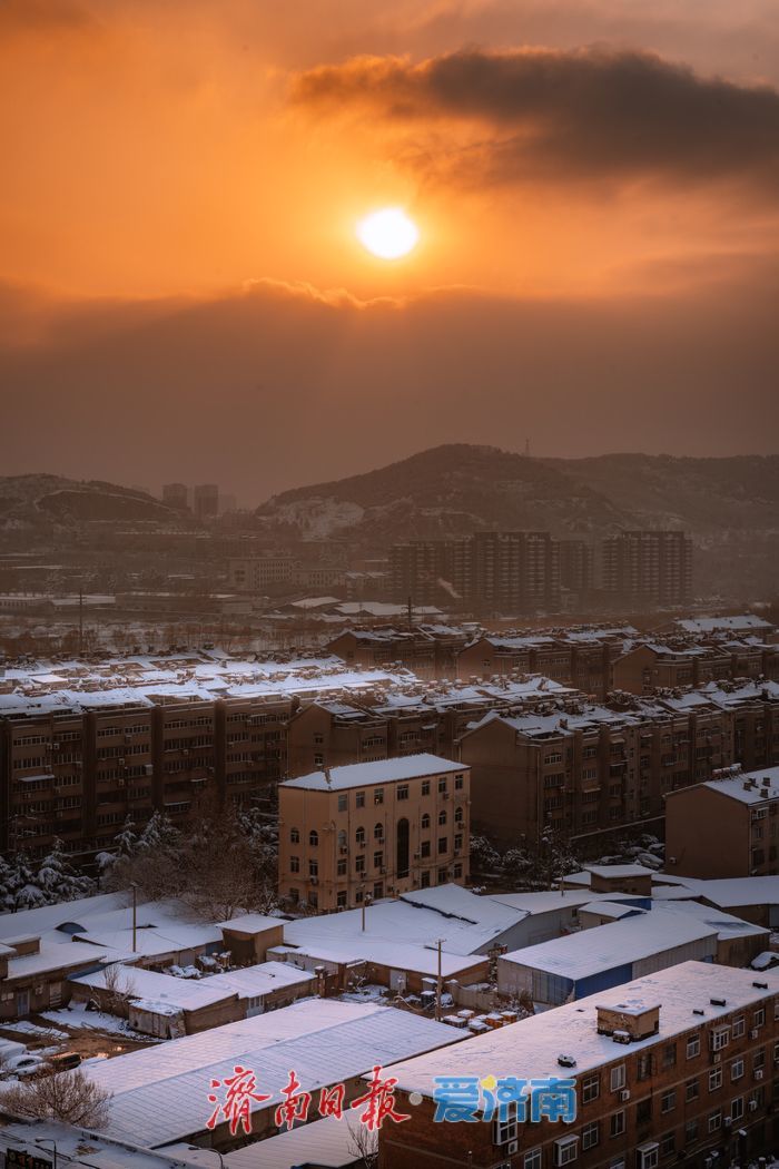 雪裹腊山染暮霞，济南西城邂逅冬日限定浪漫