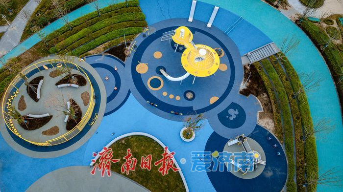 济南建邦大桥南岸添新景 五彩公园点亮市民休闲生活