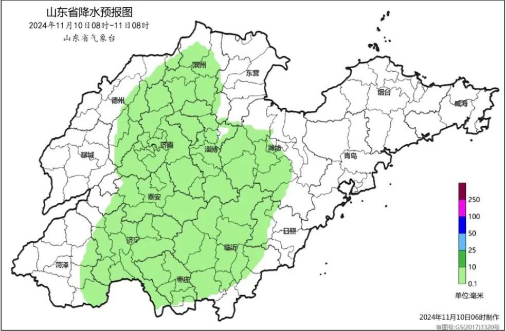 今明天 济南局部地区有零星小雨