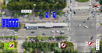 限时禁左！10月13日起，奥体中路解放东路路口北口实施限时禁左措施