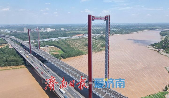 项目强省会｜一桥横亘跨南北，京台高速黄河特大桥展现雄姿