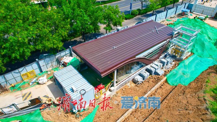 项目强省会｜济南轨道交通6号线文化中心站出入口初具规模