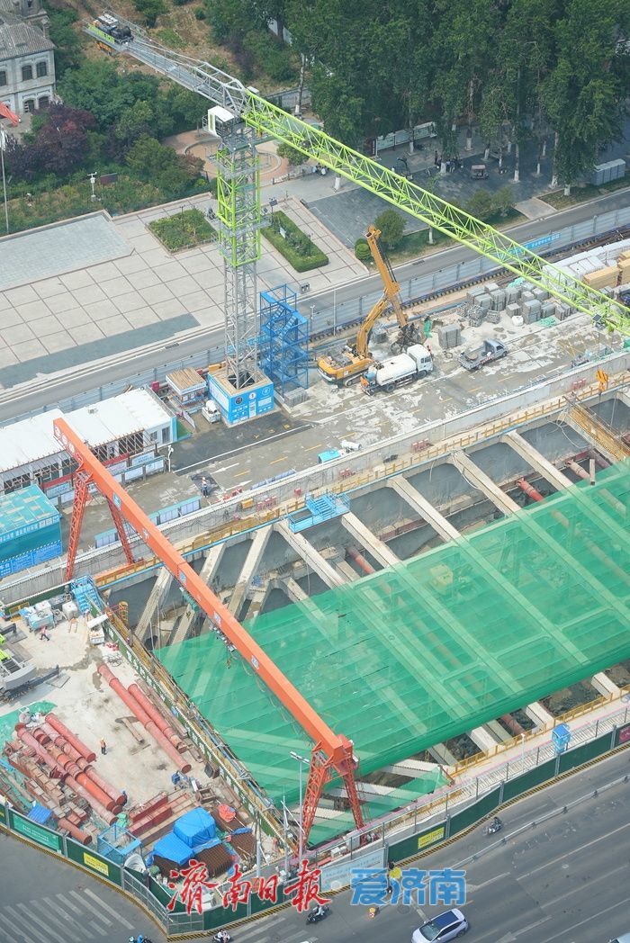 项目强省会｜济南轨道交通7号线洪楼广场站建设持续推进