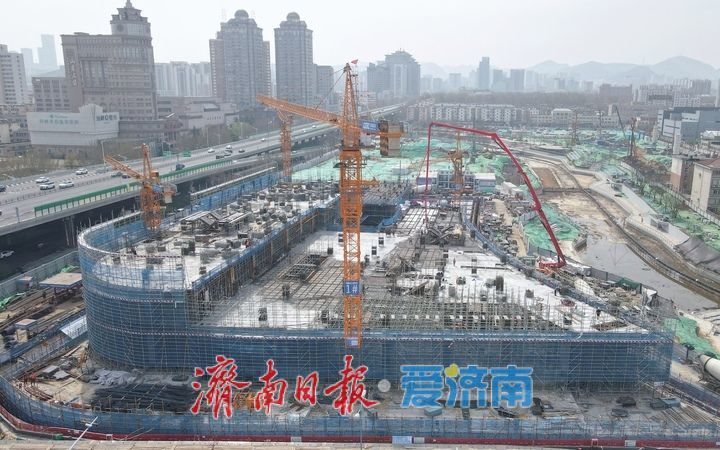 项目强省会｜复合开发模式打造城市新地标，济南洪楼TOD二期A1进入地上主体施工阶段