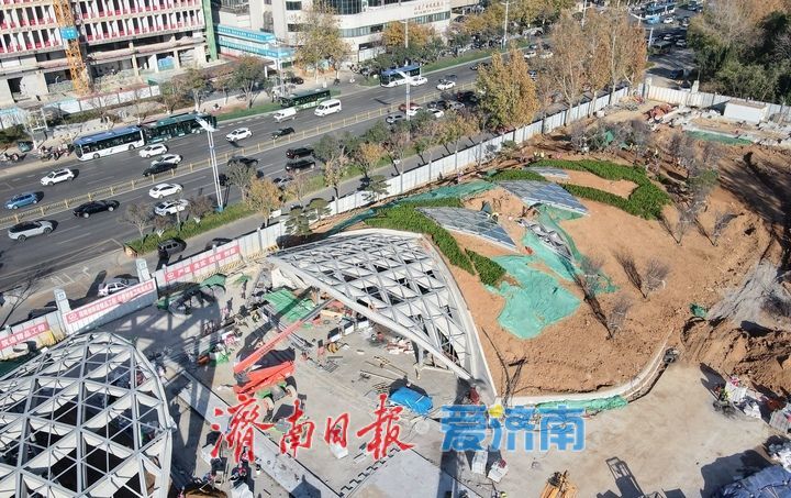 项目强省会｜拱形结构“挑起”绿意盎然，济南轨交4号线“最浅车站”打造诗意泉城新风景