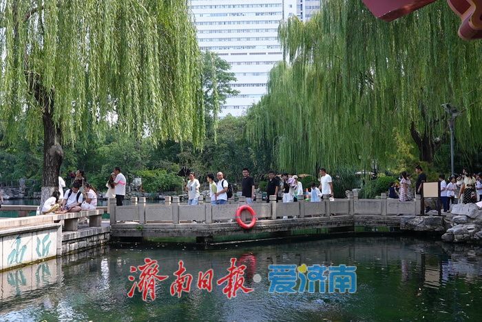 泉涌潺潺迎处暑 五龙潭畔游人乐