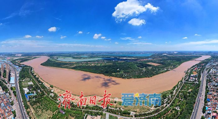 黄河济南段迎来近期最大流量