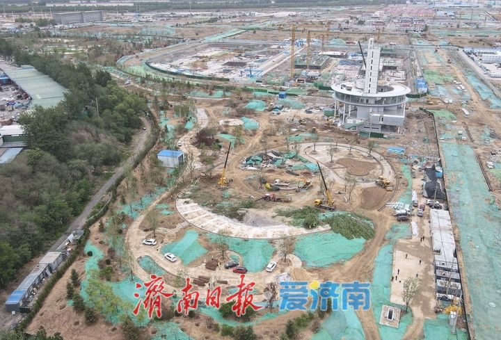 黄河边建设足球场，丁太鲁绿带公园各功能区雏形显现